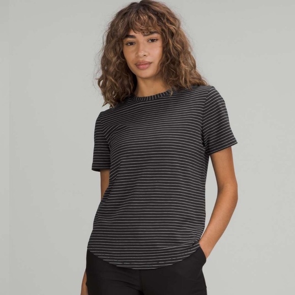 lululemon athletica Tops - Lululemon Love Crew Short Sleeve T-Shirt | Stripe Black White | Size 6